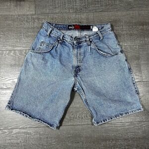 Men's Rare Vintage Levis Silvertab Loose Fit Light Blue Denim Baggy Shorts Sz 31